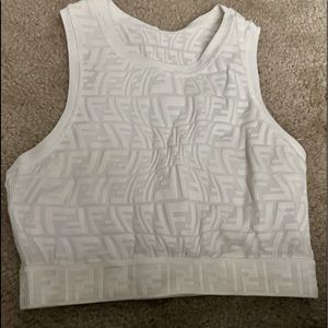 White fendi crop top. AUTHENTIC